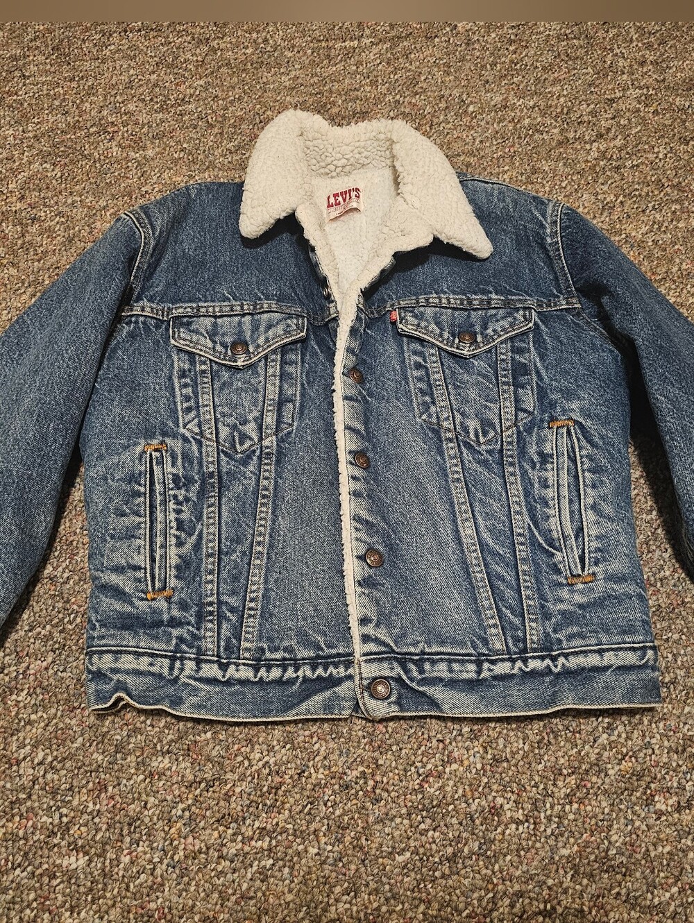 Vintage Levi’s Sherpa Lined Denim Trucker Jacket Blue Jean Jacket Made in USA